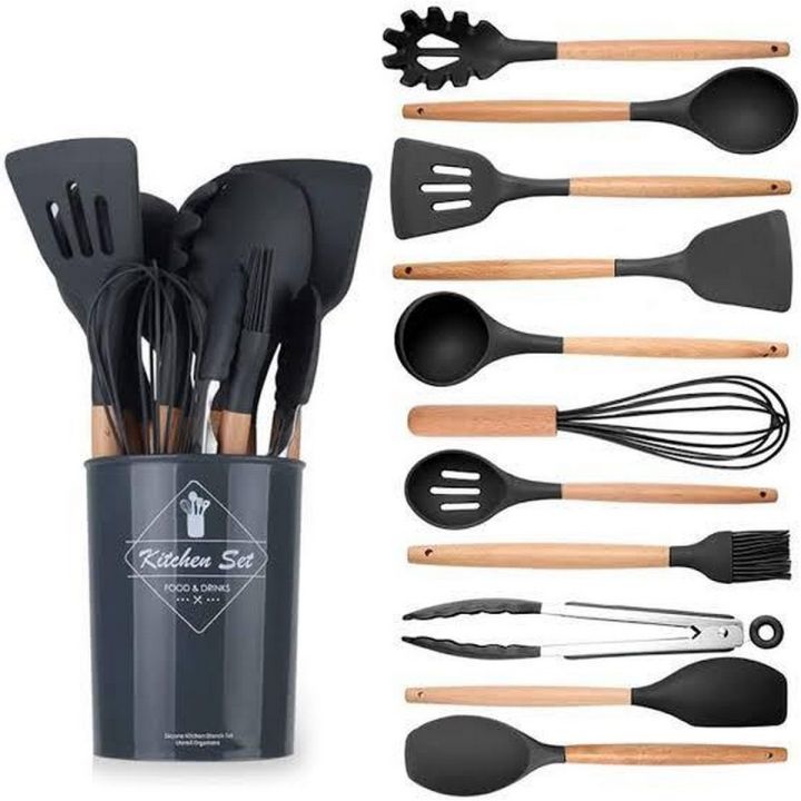 Silicone Kitchen Utensil Set with Holder
