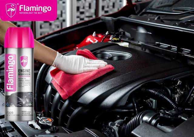 Flamingo Engine Degreaser Foam Spray 650ML – Heavy Duty Engine Cleaner for Cars & Motorcycles | Removes Oil, Grease & Dirt | Safe for Metal, Rubber & Plastic